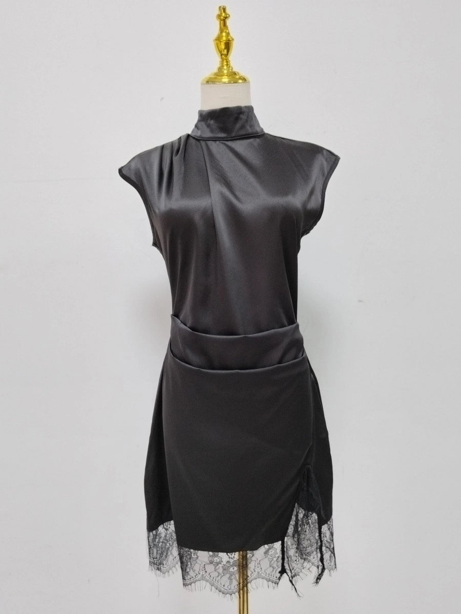 Camila High-Neck Lace Dress