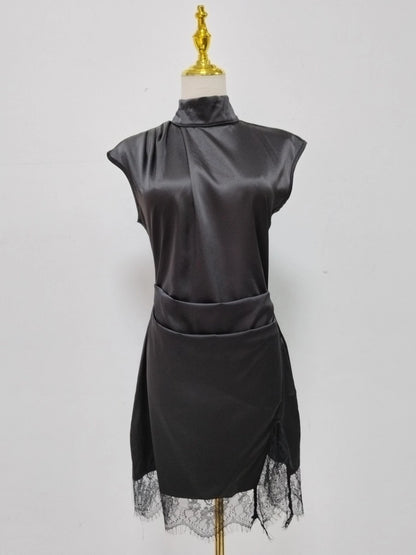 Camila High-Neck Lace Dress