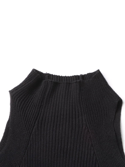 Black Knit Cutout Knot Bodycon Mini Dress
