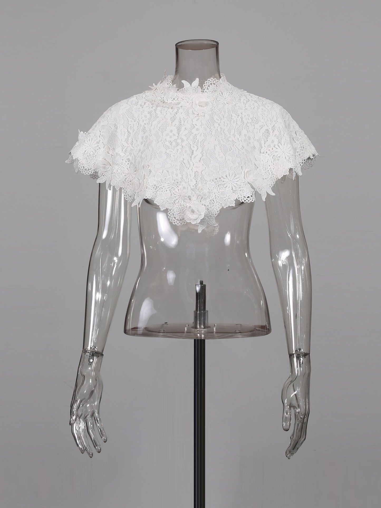 Black Midi Dress with White Lace Capelet Set