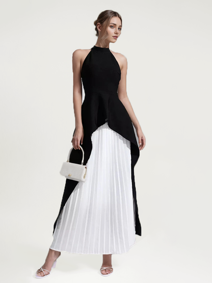 Fallon Halter Pleated Two-Piece Set