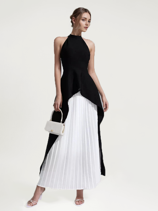 Fallon Halter Pleated Two-Piece Set