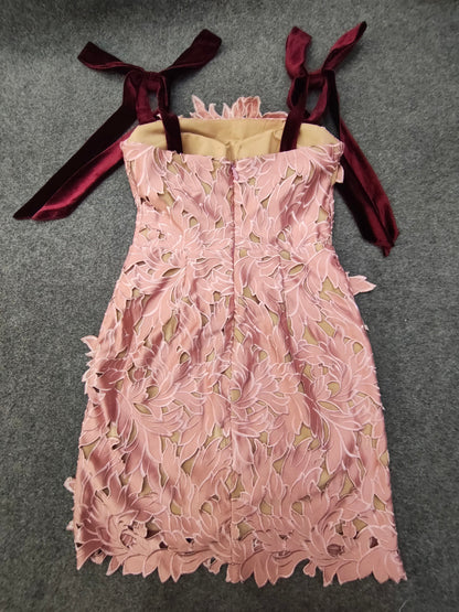 Chic Hollow Out Patchwork Short Dress