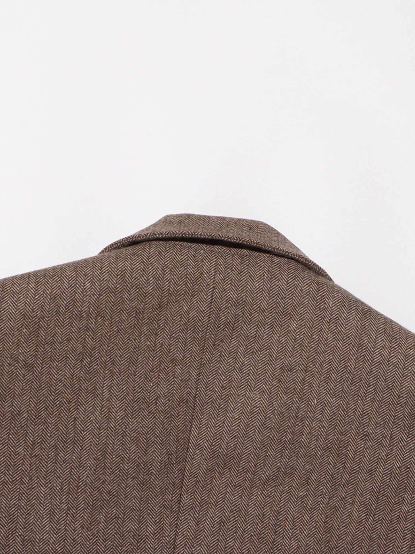 Coffee Blazer with Oversized Floral Shoulder Detail
