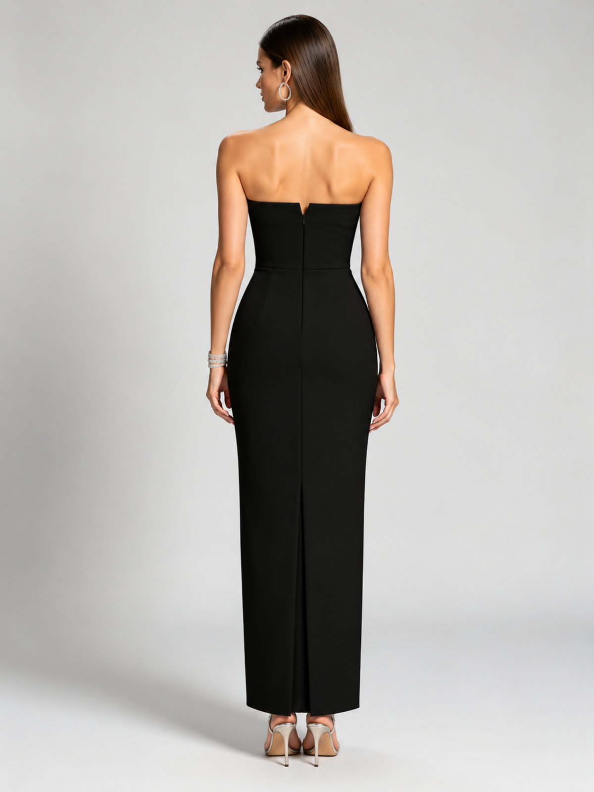 Valentina Crystal-Appliqué Strapless Gown