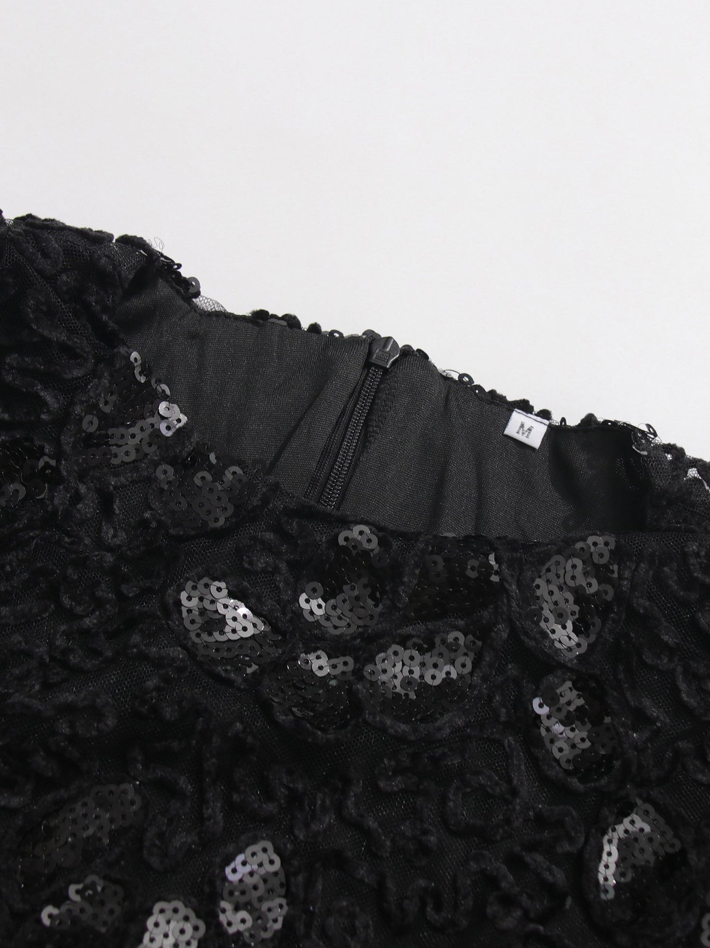 Glamorous Black Lace Embellished Long - Sleeve Maxi Dress