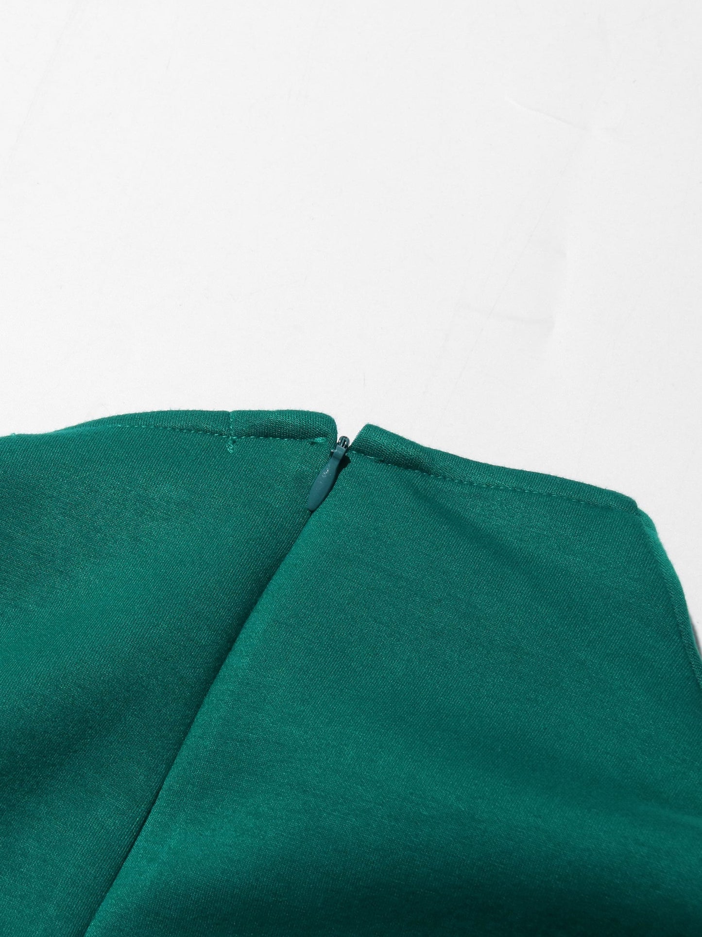 Green Asymmetric Hem Dress with Side Ring