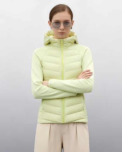 Green Lightweight Down Jacket with Hood