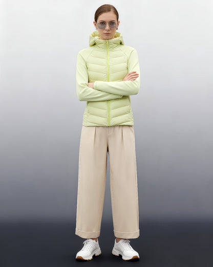 Green Lightweight Down Jacket with Hood