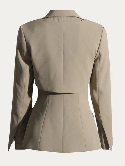 Fiorella Buttoned Long-Sleeve Three-Piece Set