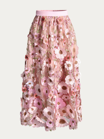 Ilaria Embroidered Lace Skirt