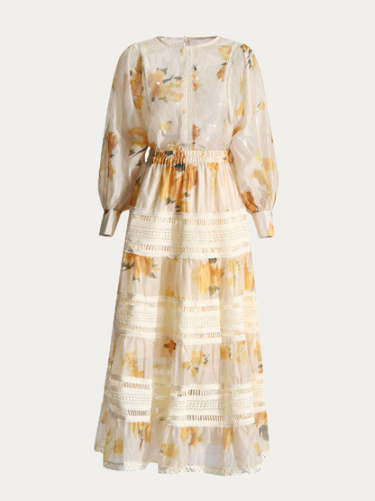 Ilona Round-Neck Lace Two-Piece Set