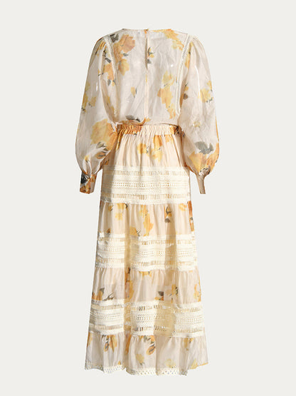 Ilona Round-Neck Lace Two-Piece Set