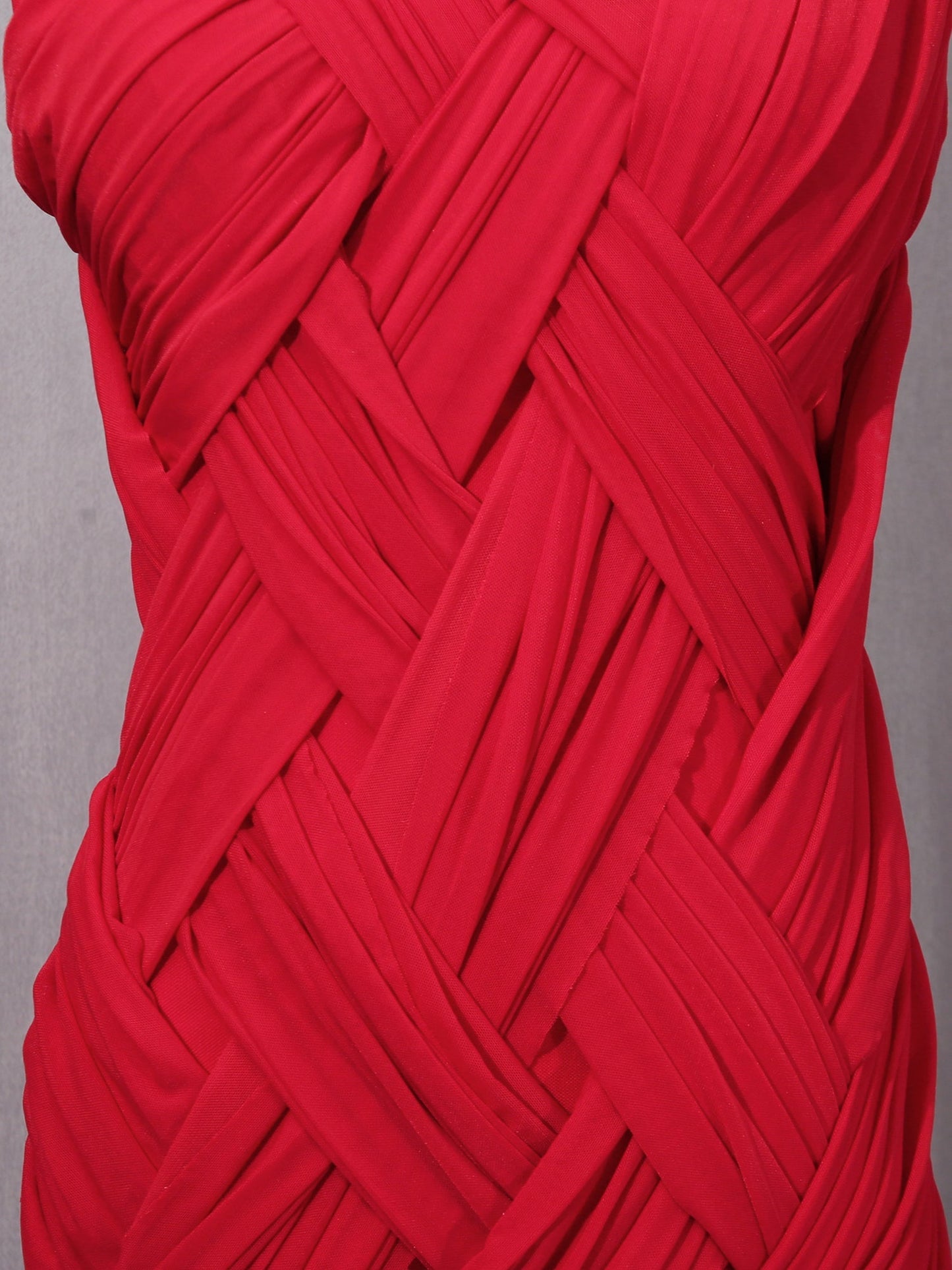 Red Sleeveless Knotted Ruched Maxi Dress