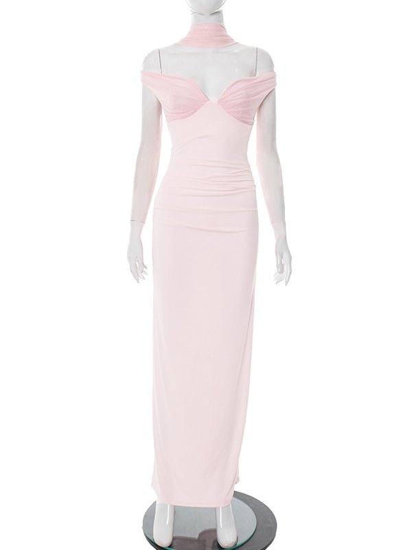 Sexy Mesh Off Shoulder Long Dress
