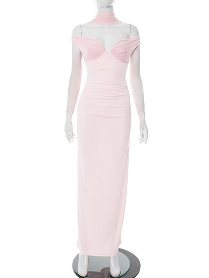 Sexy Mesh Off Shoulder Long Dress